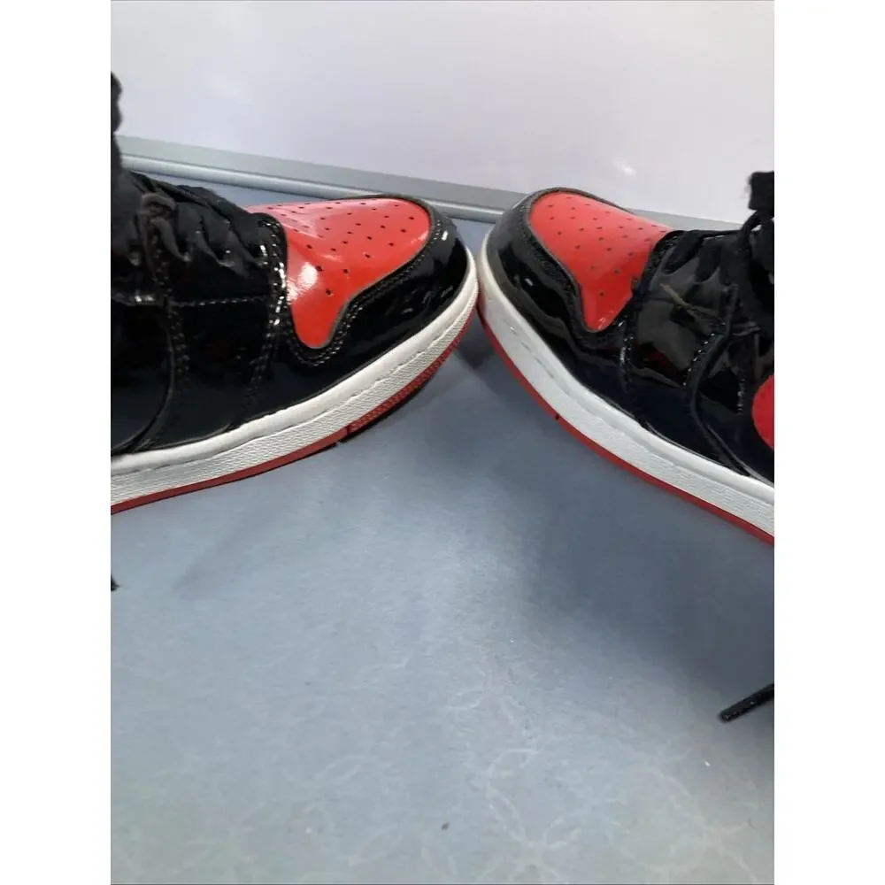 Nike Air Jordan 1 Retro OG High Patent Leather Bred Sneakers Size 9.5